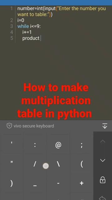 How to make multiplication table in python #shorts #trending #python #python programming