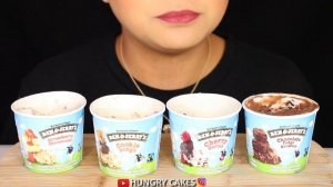 ASMR Ben & Jerry's MINI ICE CREAM CUPS Eating Sounds MUKBANG