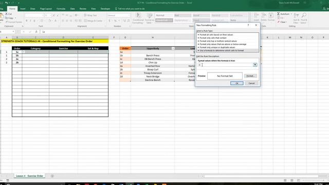 Strength Coach Tutorials #4 - Exercise Order Formatting