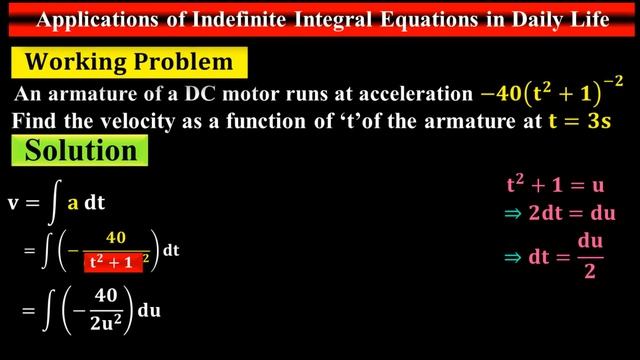 Applications of indefinite integral - Integration - Velocity of DC motor - #Calculus by #Moein