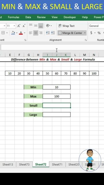 Excel Job Interview Questions MIN & MAX & SMALL & LARGE Formula in Excel #excel #exceltips #shorts