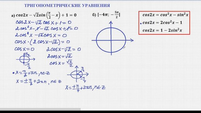 Задание 12. ЕГЭ. Профильная математика. Тригонометрические уравнения - 2 смотреть онлайн