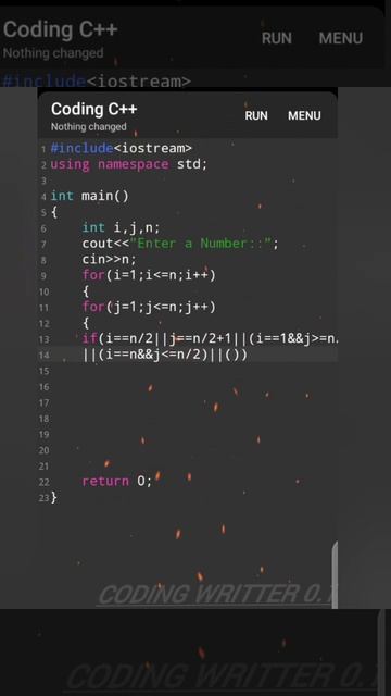 Swastik Pattern tutorial video ll ✍️ cpp programming language ll 💯🧠#coding #short #youtubeshorts