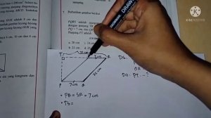 PQRS adalah jajargenjang, dengan panjang TR=22 cm, PQ=7 cm dan QR=25 cm. Panjang PT adalah...