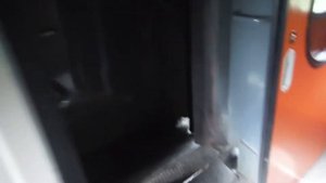 Работа автоматической двери между суфле межвагонных соединений. Automatic door