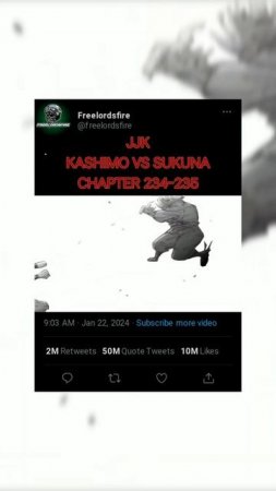 JJK KASHIMO VS SUKUNA CHAPTER 234-235 MANGA #dbs #edit #attitude #amv #kashimo #sukuna #shorts