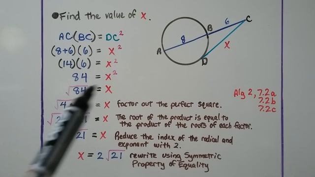 Geometry 12.6c Secant-Tangent Product Theorem