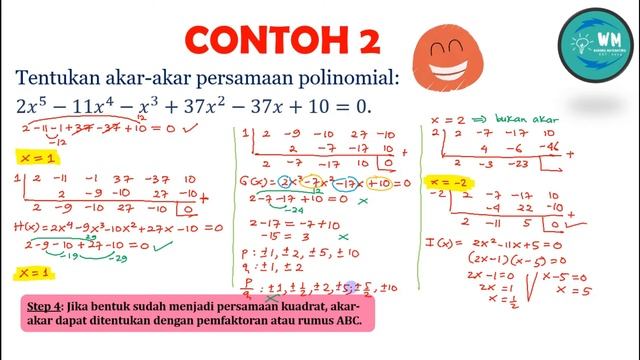 POLINOMIAL  SUKU BANYAK PART 4: PERSAMAAN POLINOMIAL  PEMBAHASAN SOAL  LATIHAN 11 IPA MINAT