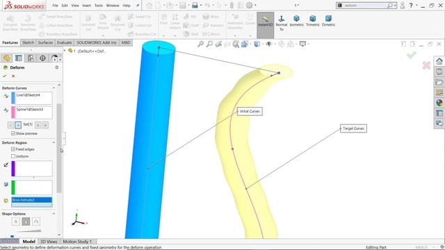 Deform Features in SolidWork (Deformar operación en SolidWorks-subtítulo en español) смотреть онлайн