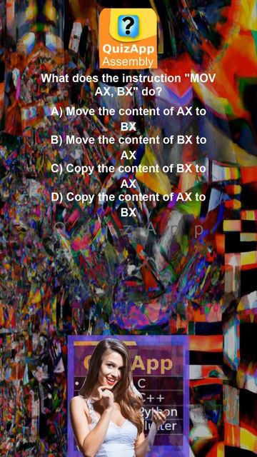 Assembly What does the instruction MOV AX BX do
