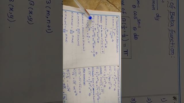 TRB Polytechnic Physics notes 📰 /Mathematical Methods part 10 (Beta and Gamma function)