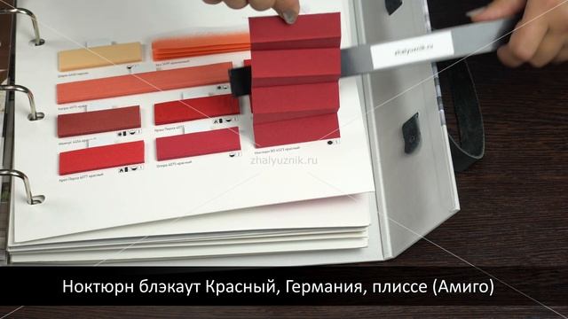 Ноктюрн блэкаут Красный, Германия, ткань для жалюзи плиссе, каталог Амиго