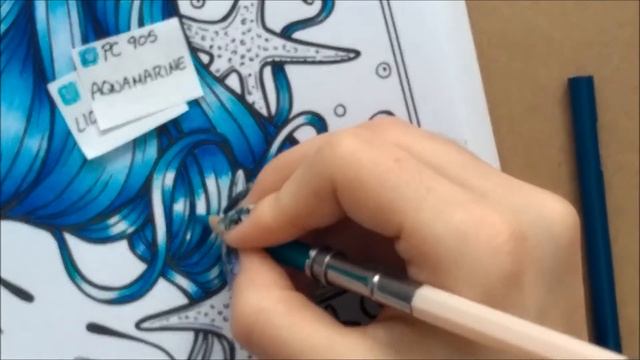 Adult Coloring - Hair tutorial Part 2 Using Starfish Dreams from Hannah Lynn's Maui Mermaids