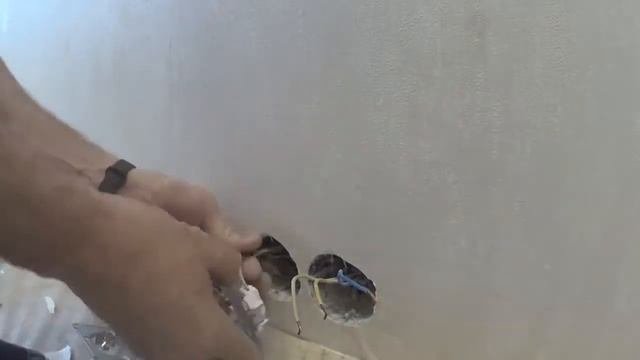 Монтаж двухместной розетки