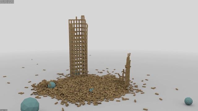 3500 KEVA Tower Demolition [blender] [60fps] смотреть онлайн