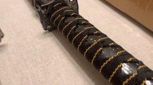 Набор самурайских мечей черный мрамор, Japan Samurai swords Katana & Wakizashi D-50022-KA-WA