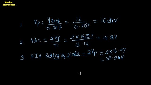 How to solve Examples on Center tapped Full wave Rectifier