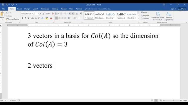 2.9 Dimension and Rank