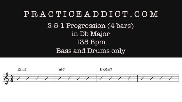 251 in Db Major (4 bars) 135 BPM, Bossa, Bass and drums only смотреть онлайн