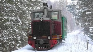АУЖД. ТУ4-1800 с пригородным поездом Ельничная - Синячиха