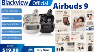 AirBuds9 Blackview - "микро гарнитура" для разговоров и сна - обзор
