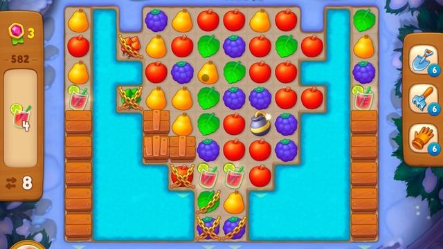 GardenScapes Level 582 no boosters (16 moves) смотреть онлайн