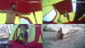 Тестирование печи Медиана-8 с НППГ Парофон-4 в палатке Мобиба МБ-15