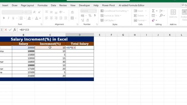 How to Calculate Salary Increment % in Excel | Salary increment calculation in Excel in Hindi