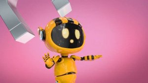 Шаблон флексующего робота ир рекламы Билайн