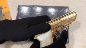 Пистолет ППК PPK золотой наградной, Waffen SSPPK GOLD semiautomatic pistol, Germany 1931, Denix 5277