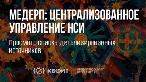 КБФИТ: МЕДЕРП. Централизованное управление НСИ. Просмотр списка детализированных источников