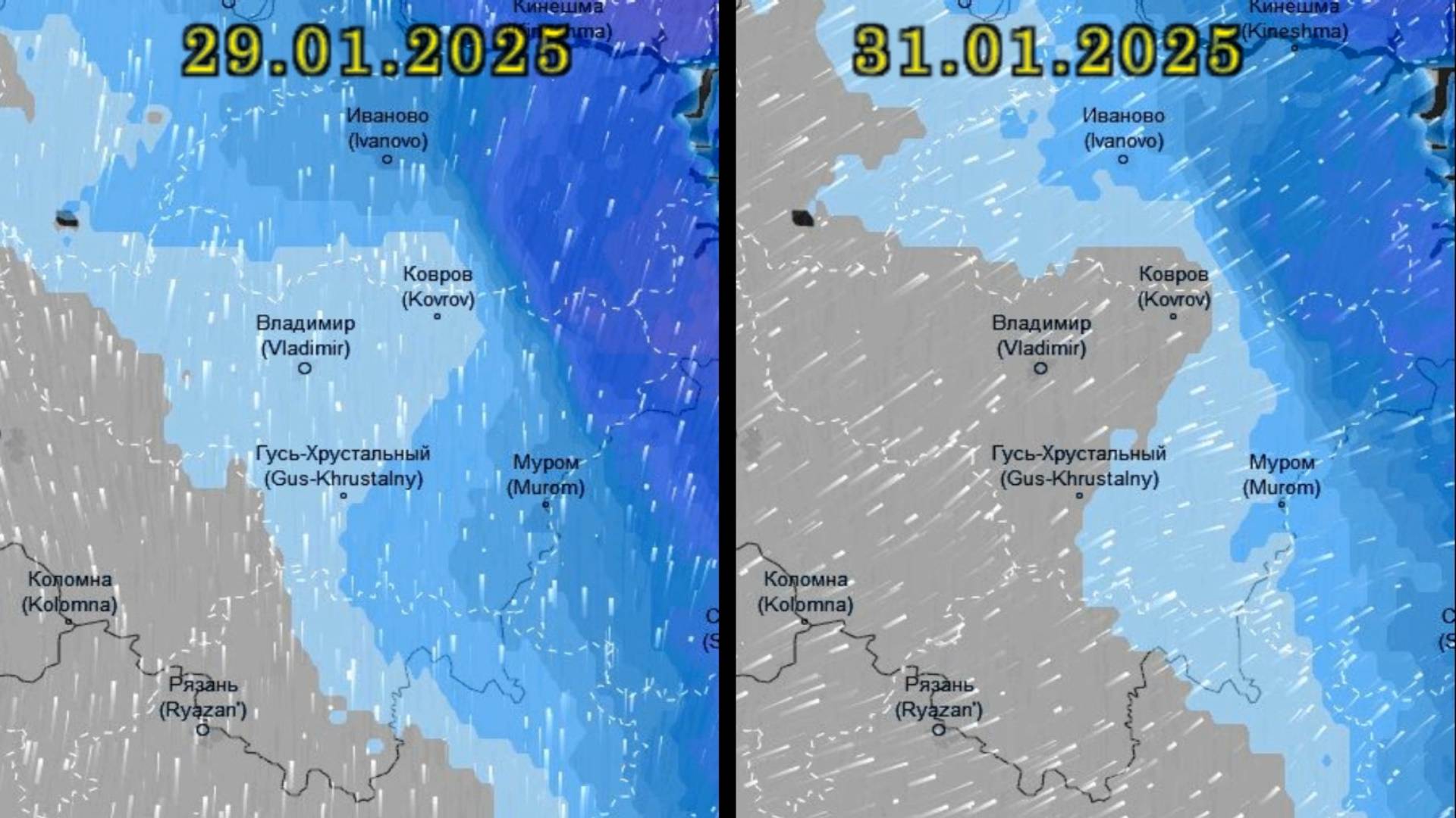 Сокращение снежного покрова во Владимирской области с 29 по 31 января. Прогноз погоды