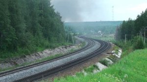 2ТЭ10У-0372 с измерительная тележка и 3ТЭ10M-1374 с грузовым поездом 10D100  СИЛА 10Д100 Керки (РЖД