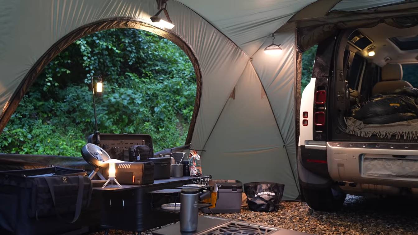 Ночевка в машине, палатка кухня, в лесу АСМР, ASMR смотреть онлайн