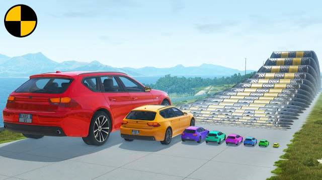 Большие и маленькие тачки на СКОРОСТНОМ ПОДЬЕМЕ 😱 BeamNG.Drive