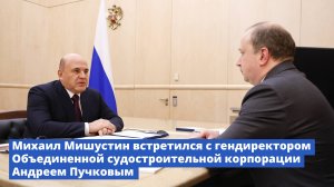 Михаил Мишустин встретился с гендиректором ОСК Андреем Пучковым