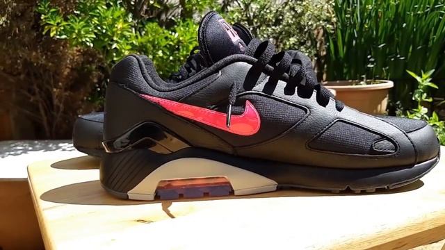 NIKE AIR MAX 180 DEGREE BAG BLACK FULL GRAIN LEATHER SHOCK PINK WOLF GREY WOVEN RIPSTOP 1991 RETRO. смотреть онлайн