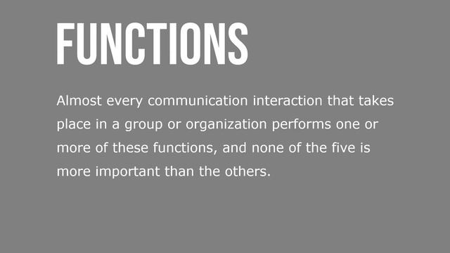 Functions Of Communication