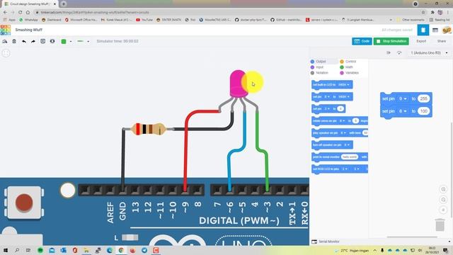 Arduino LED RGB   tinkercad