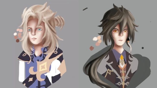 Speedpaint: Albedo and Zhongli (Genshin Impact fanart) смотреть онлайн