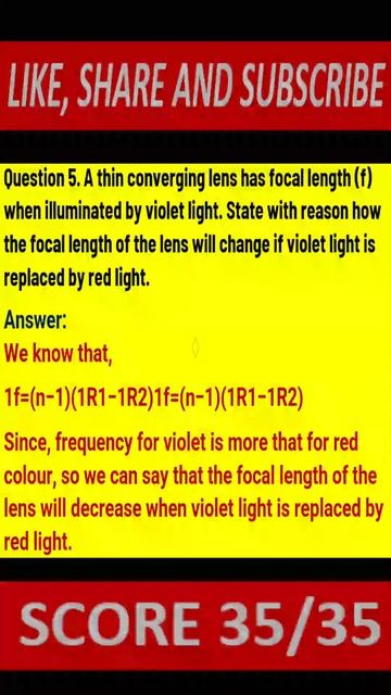 VVI GUESS QUESTIONS-PYQ of chapter Ray Optics physics # class 12  #term 2 #shorts #cbse  #physics