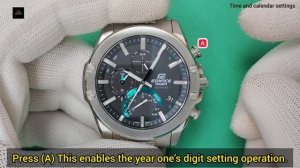 Casio Edifice EQB-1000 manually setting instructions.