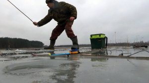 Отчёт о рыбалке 27 января в глухозимье на озере по плотве в глобальное потепление