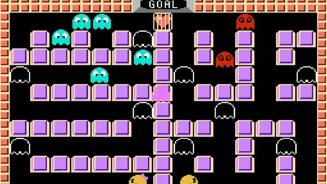 Mr & Mrs. Pac-Man in Ghost Escape - Hack of Binary Land [NES]