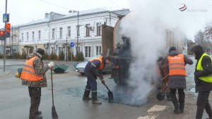 В Серпухове продолжается ямочный ремонт