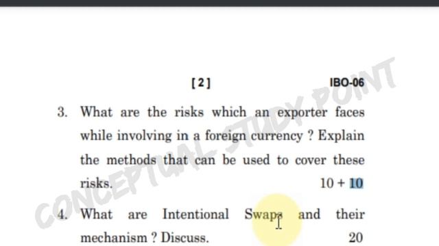 IBO-06 INTERNATIONAL BUSINESS FINANCE QUESTION PAPER QUESTION PAPER  INTERNATIONAL BUSINESS FINANCE