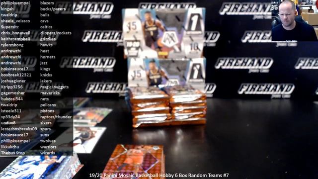 19/20 Panini Mosaic Basketball Hobby 6 Box Random Teams #7 ~ 5/20/20