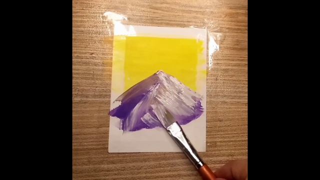 Poster Colors Painting - Yellow Sky, Purple Mountain, and Black Forest #beginners #viralvideo #art