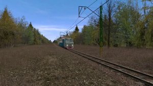 Узкоколейный электровоз К4П с вагоном-лабораторией КС в Trainz 12.