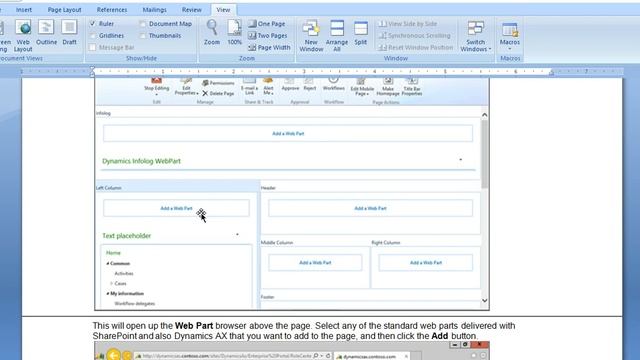 14 Dynamics Ax 2012 Create New Role centers in Enterprise portal